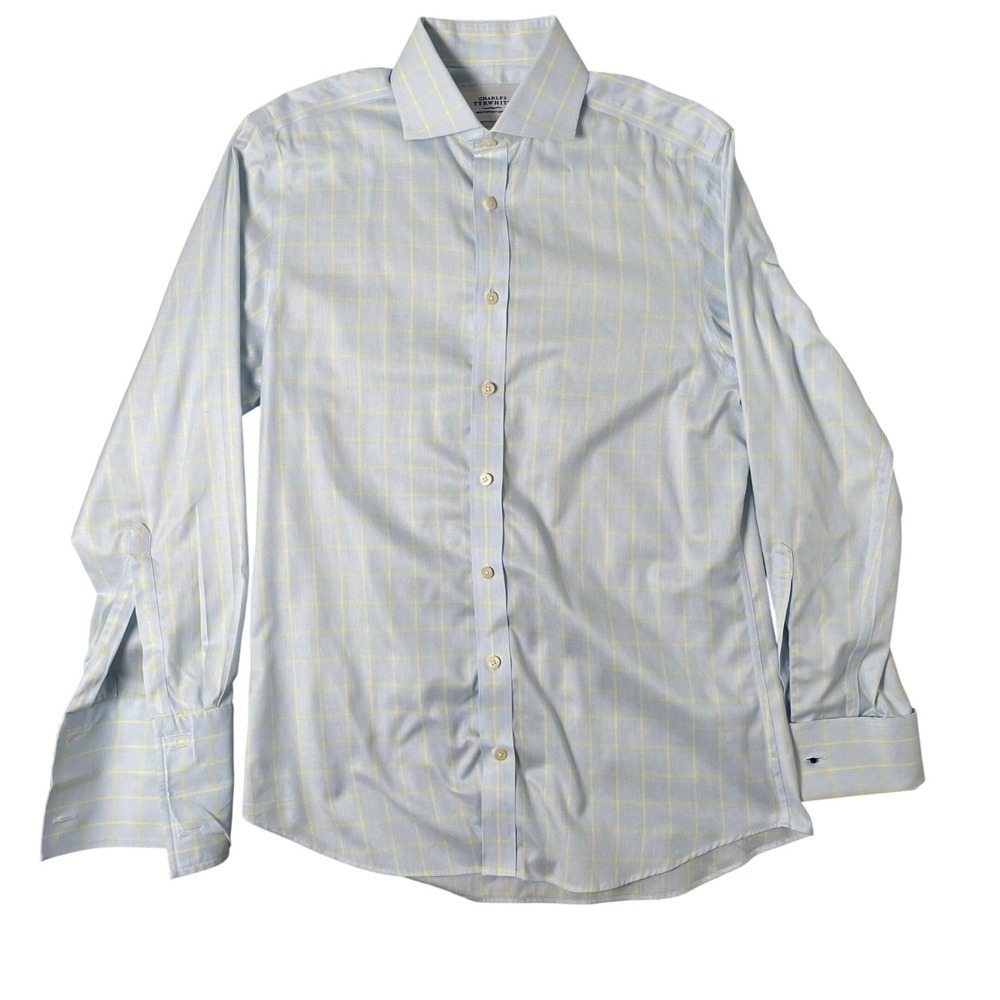Charles‎ Tyrwhitt Dress Shirt Men 15.5 33 Blue Jermyn Street London Slim Fit